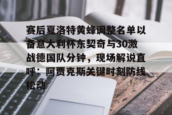 ipad版-赛后夏洛特黄蜂调整名单以备意大利杯东契奇与30激战德国队分钟，现场解说直呼：阿贾克斯关键时刻防线松动的简单介绍